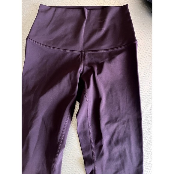 Lululemon Wunder Under Crop High-Rise 23" Burgundy Size 6 - New Scallop Luxtreme - Picture 2 of 8